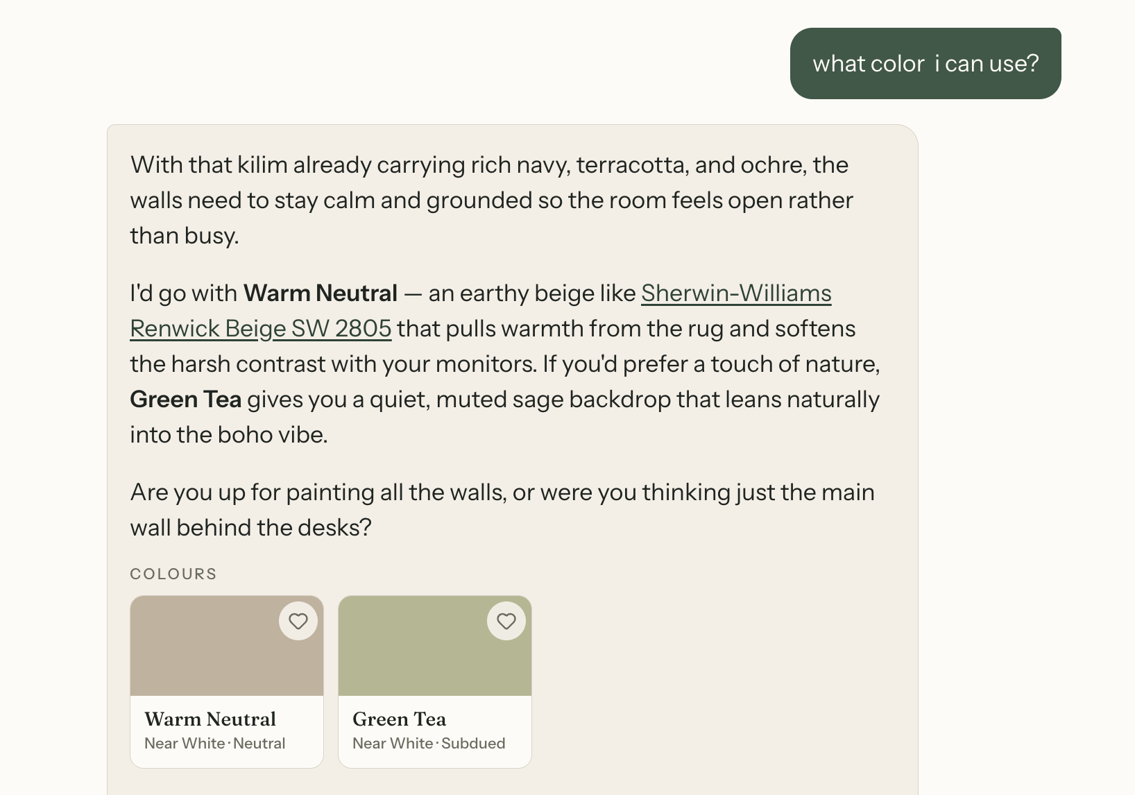 Stofa can find a color or paint for your room